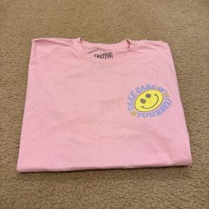 Pink Short Sleeve Tee with Smiley Graphic